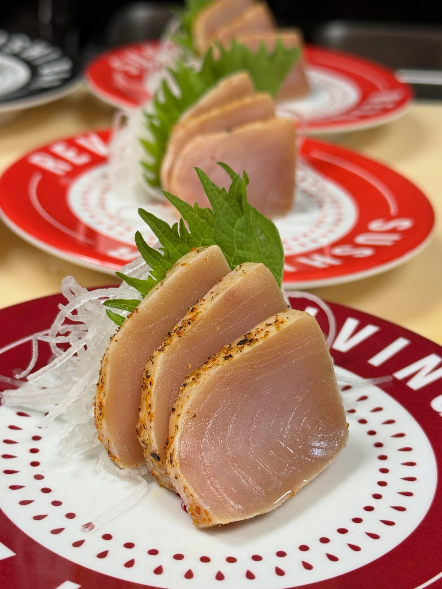 Fresh albacore tuna sushi at Makoto Revolving Sushi Staten Island