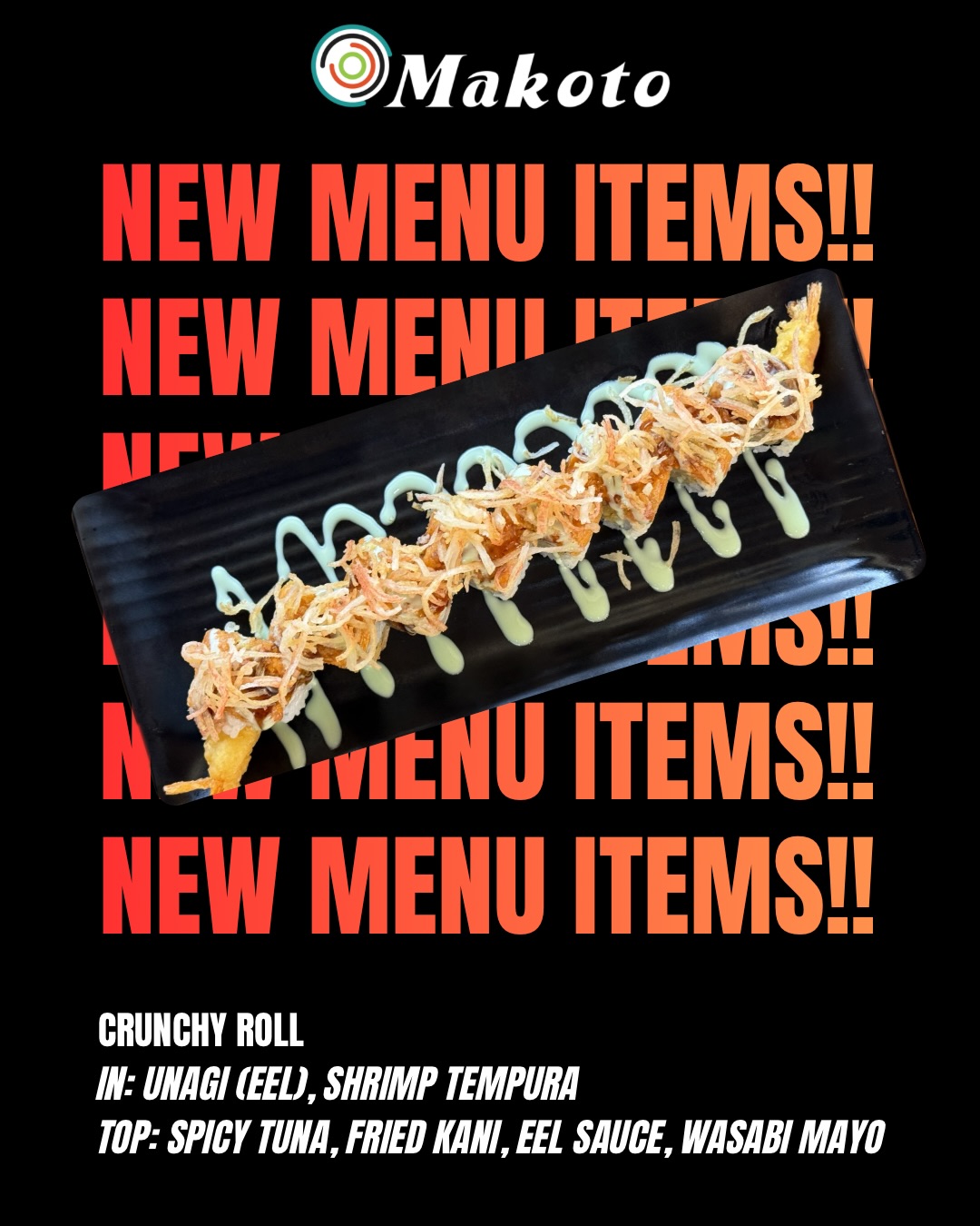 Makoto crunchy roll new menu item on Instagram Staten Island