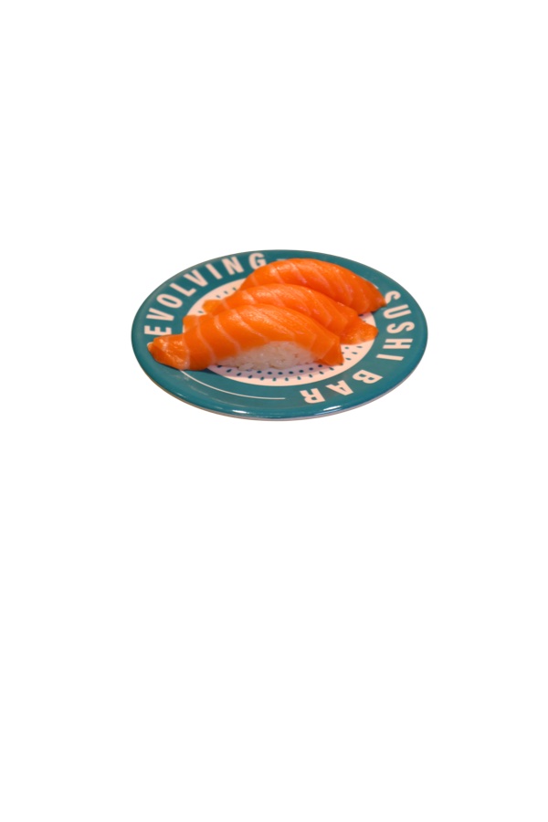 Salmon Sushi (3pc) at Makoto Revolving Sushi Bar Staten Island NY