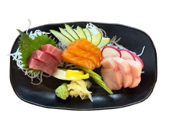Tri Color Sashimi (9pc) at Makoto Revolving Sushi Bar Staten Island NY