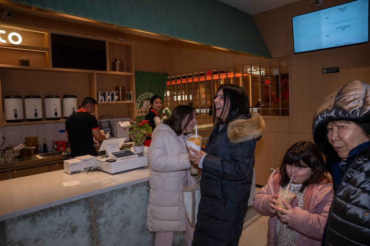 The Cuozzo family stops for bubble tea at Makoto Revolving Sushi Bar and Bubble Tea in New Dorp, Staten Island