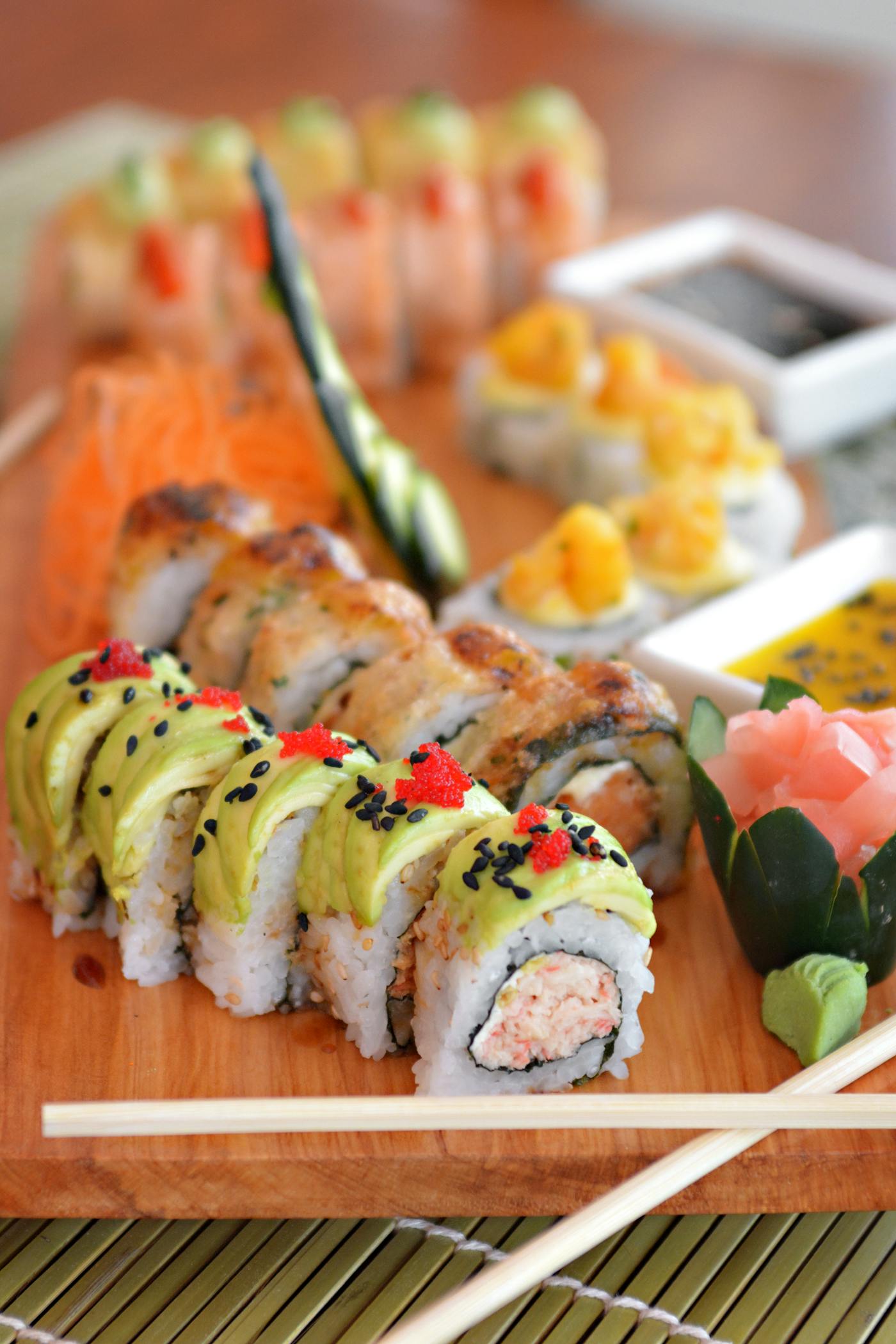 Assorted nigiri sushi plate at Makoto Staten Island